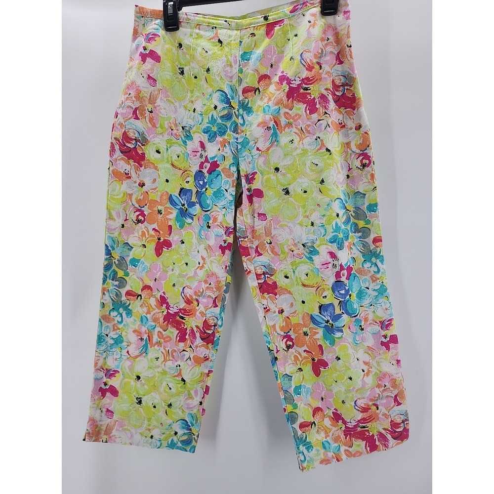 Amorose Bright Floral Women's Size‎ 10 Capri Pants